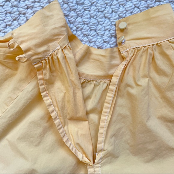 Yellow cotton popover blouse - Picture 10 of 14